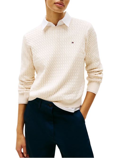 Maglia beige in cotone Tommy Hilfiger | WW0WW449930F5